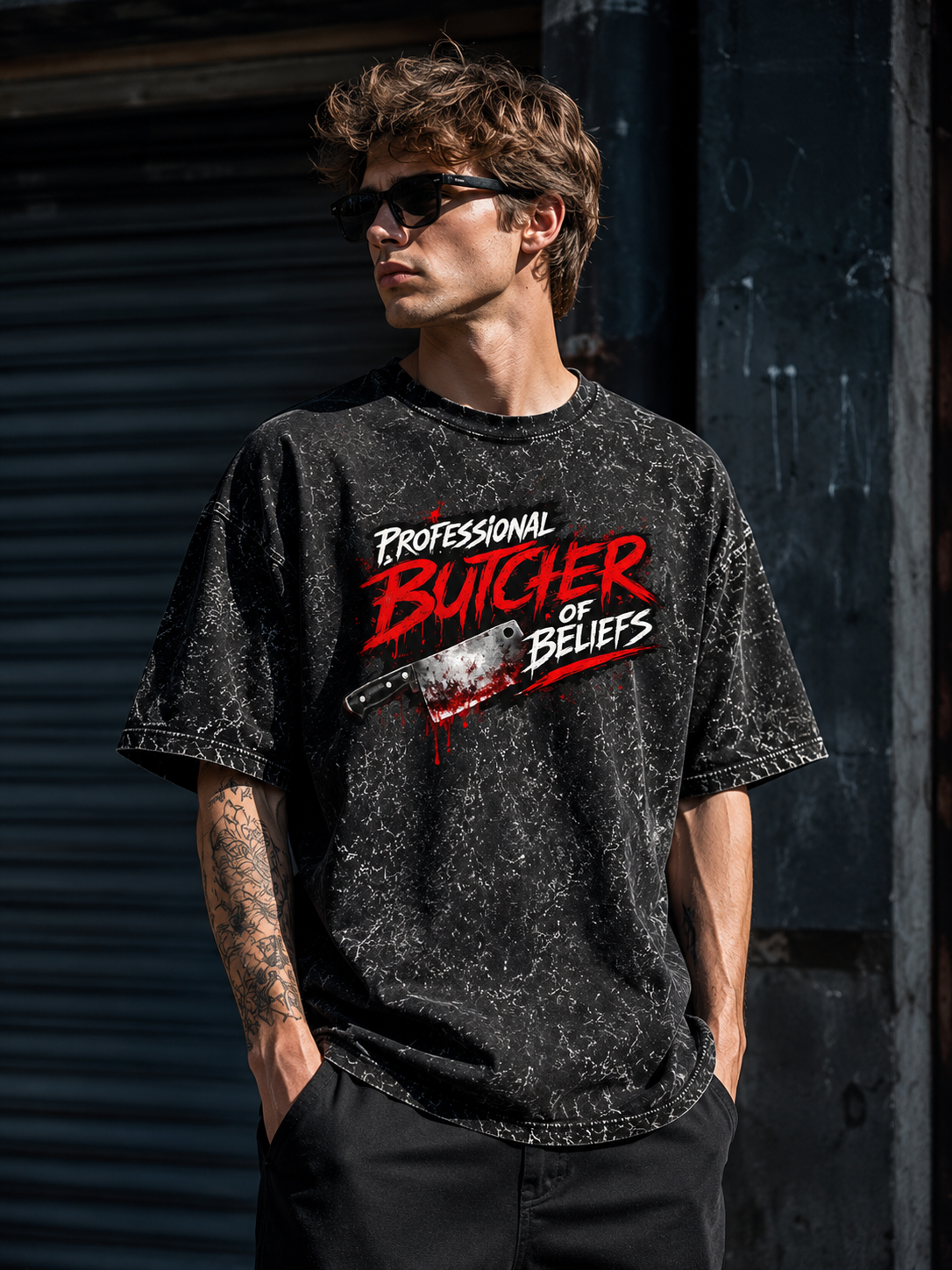 Professional Butcher - Unisex Acid Washed Oversized Tee – House of