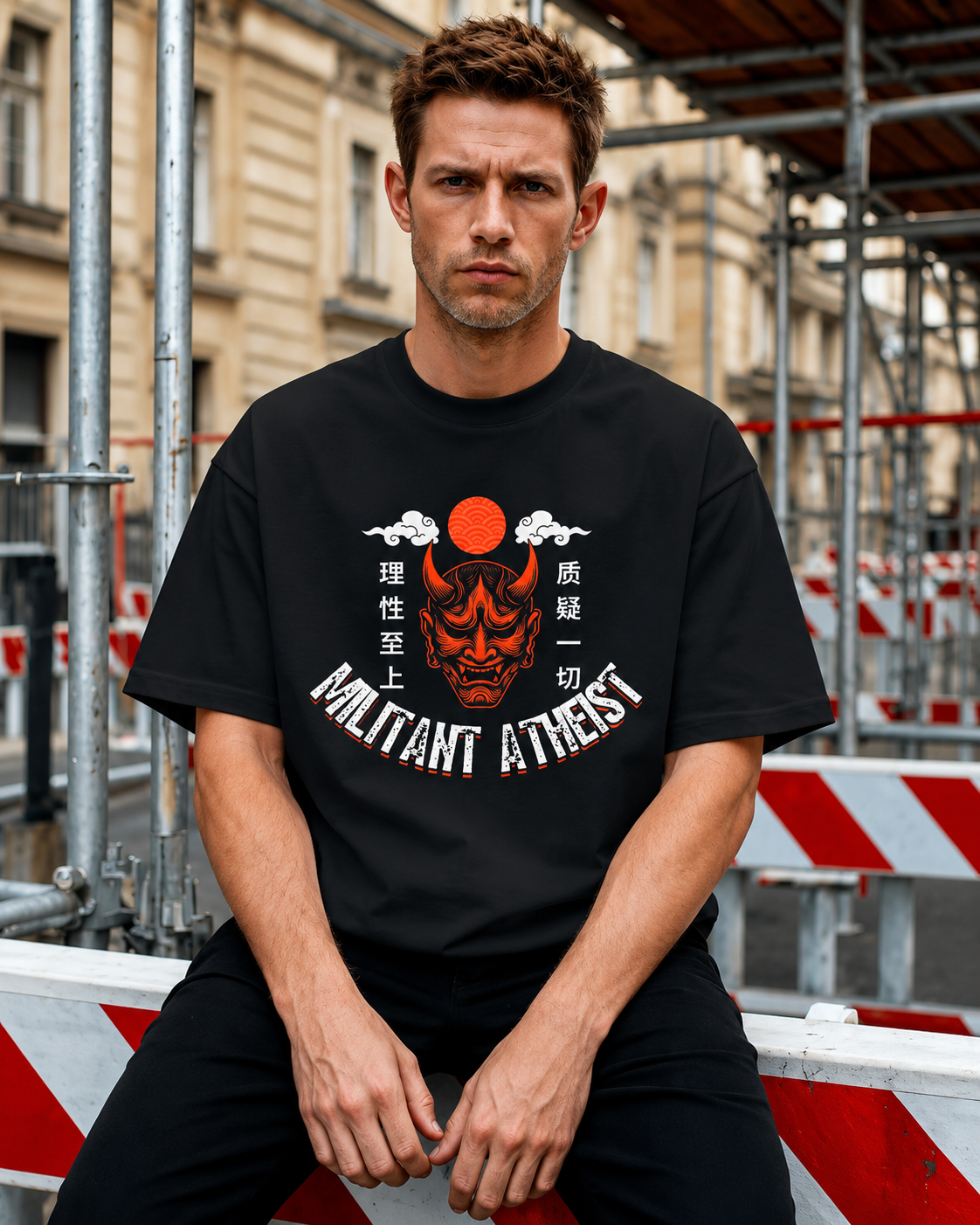 Militant Atheist - Unisex Terry Oversized Tee